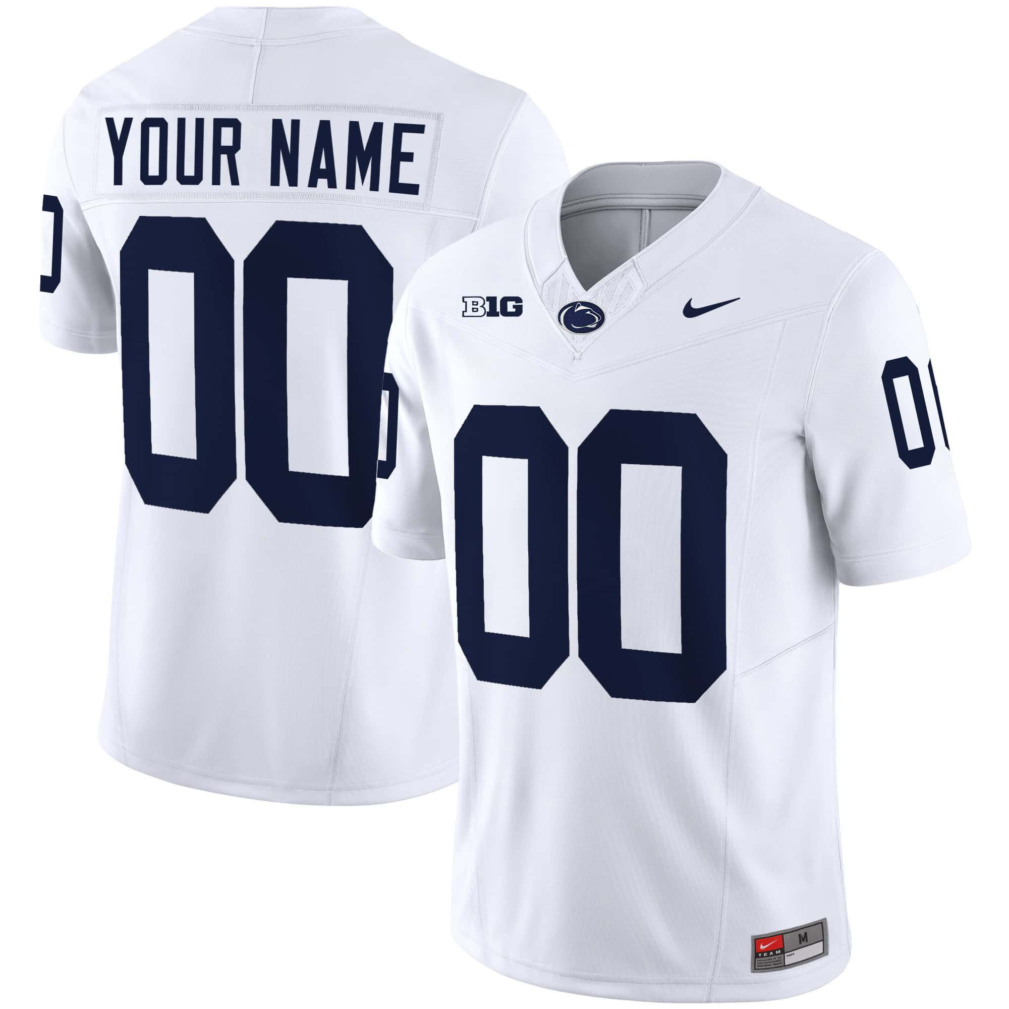 Men Penn State Nittany Lions White 2024 Nike Vapor Limited Custom NCAA Jersey->customized nfl jersey->Custom Jersey
